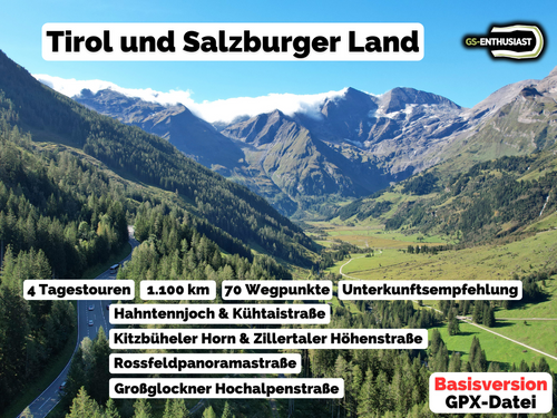 GPX-Datei: Motorradreise Tirol & Salzburger Land - Entlang der höchsten Gipfel Österreichs