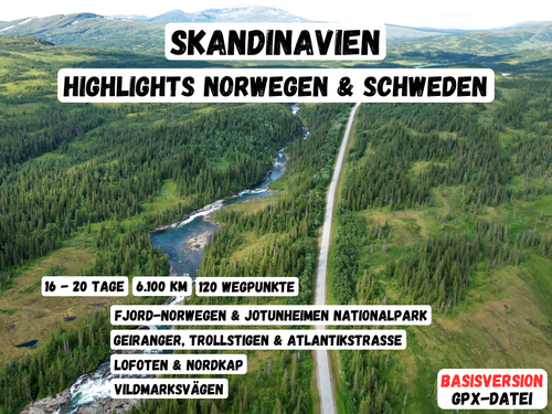 GPX-Datei: Die perfekte Skandinavien-Tour zu den Highlights von Norwegen und Schweden