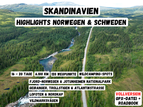 GPX-Datei: Die perfekte Skandinavien-Tour zu den Highlights von Norwegen und Schweden