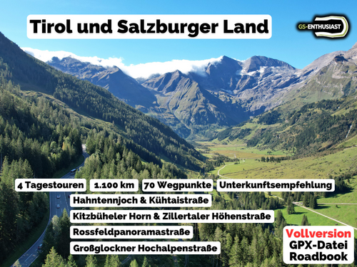 GPX-Datei: Motorradreise Tirol & Salzburger Land - Entlang der höchsten Gipfel Österreichs