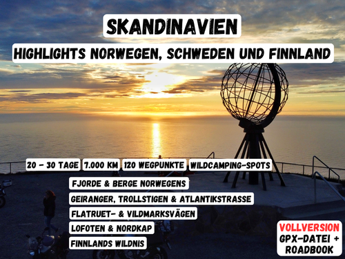 GPX-Datei: Die ultimative Skandinavien-Tour zu den Highlights von Norwegen, Schweden & Finnland