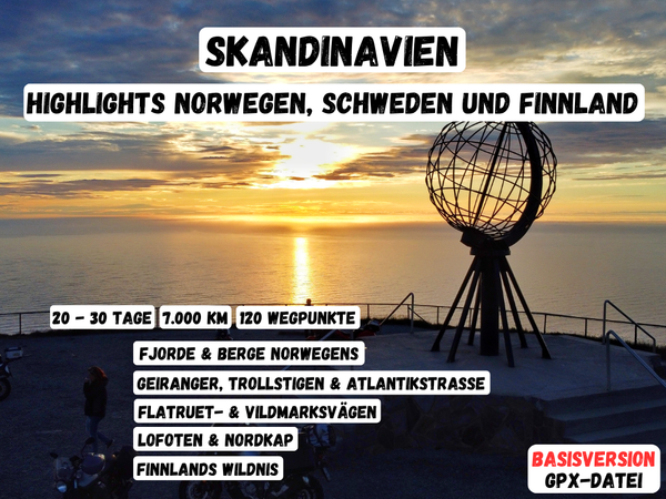 GPX-Datei: Die ultimative Skandinavien-Tour zu den Motorradhighlights von Norwegen, Schweden & Finnland