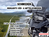 GPX-Datei: Motorradreise zu den Highlights von Süd- und Mittelschweden