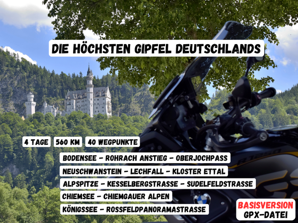 GPX-Datei: Motorradreise Deutsche Alpenstraße - Entlang der höchsten Gipfel Deutschlands