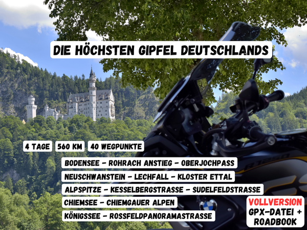 GPX-Datei: Motorradreise Deutsche Alpenstraße - Entlang der höchsten Gipfel Deutschlands