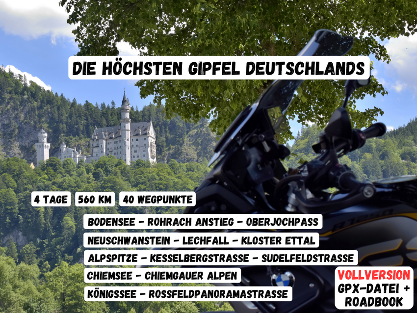GPX-Datei: Motorradreise Deutsche Alpenstraße - Entlang der höchsten Gipfel Deutschlands