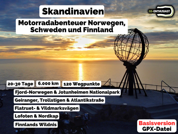 GPX-Datei: Die ultimative Skandinavien-Tour zu den Motorradhighlights von Norwegen, Schweden & Finnland
