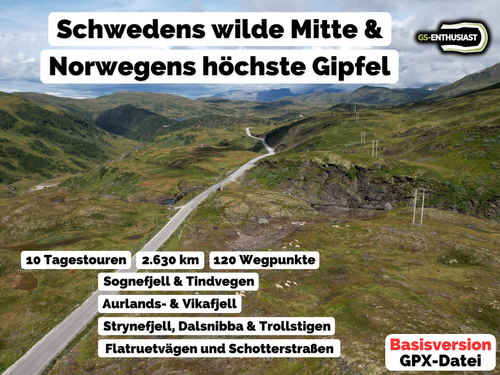GPX-Datei: Skandinavien für Einsteiger - Schwedens wilde Mitte & Norwegens höchste Gipfel