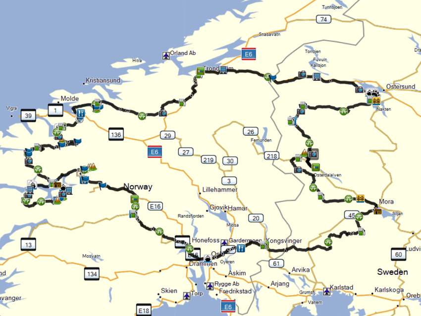 GPX-Datei: Skandinavien für Einsteiger - Schwedens wilde Mitte & Norwegens höchste Gipfel