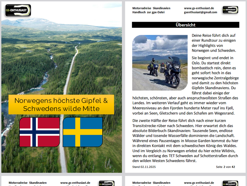 GPX-Datei: Skandinavien für Einsteiger - Schwedens wilde Mitte & Norwegens höchste Gipfel