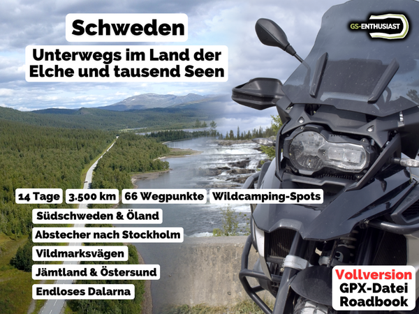 GPX-Datei: Süd- und Mittelschweden - Die schönsten Motorradregionen im Land der Elche und tausend Seen