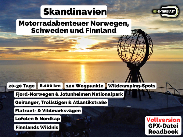 GPX-Datei: Die ultimative Skandinavien-Tour zu den Motorradhighlights von Norwegen, Schweden & Finnland